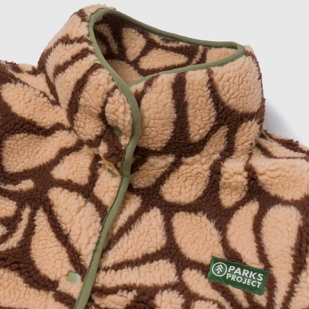 Parks Project Desert Wildflowers High Pile Women's Jacket in Cream and Brown