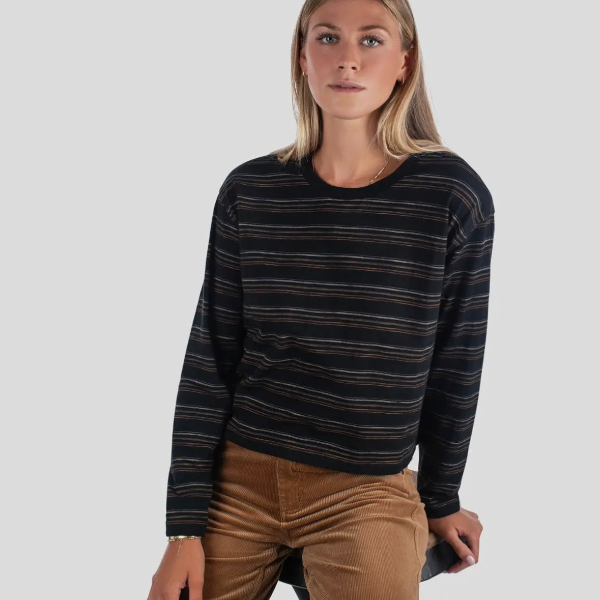 Jetty Barque Stripe Tee - Black