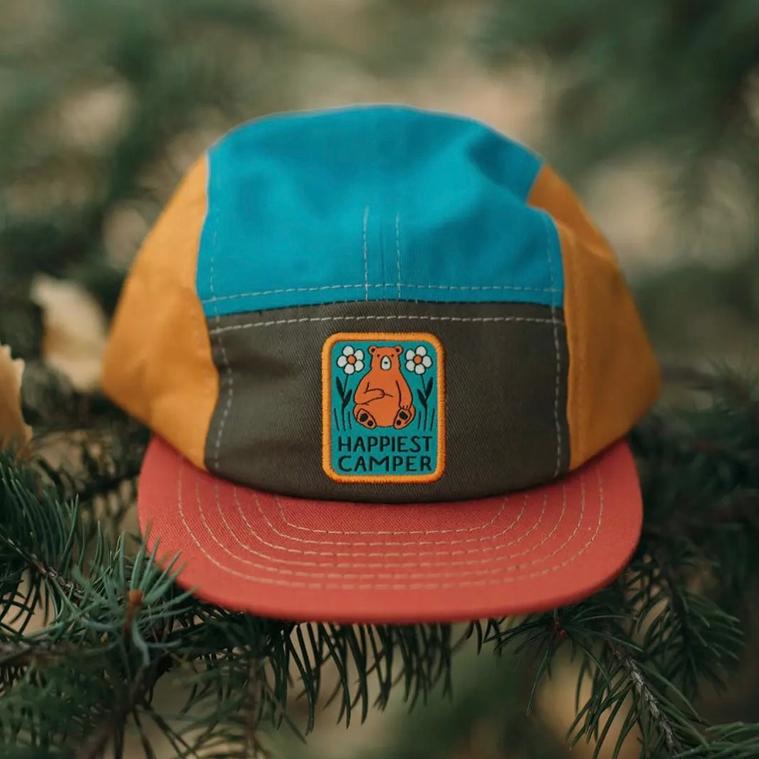 Trek Light Gear Happiest Camper Bear Kids Hat in Multi - Baby/Toddler