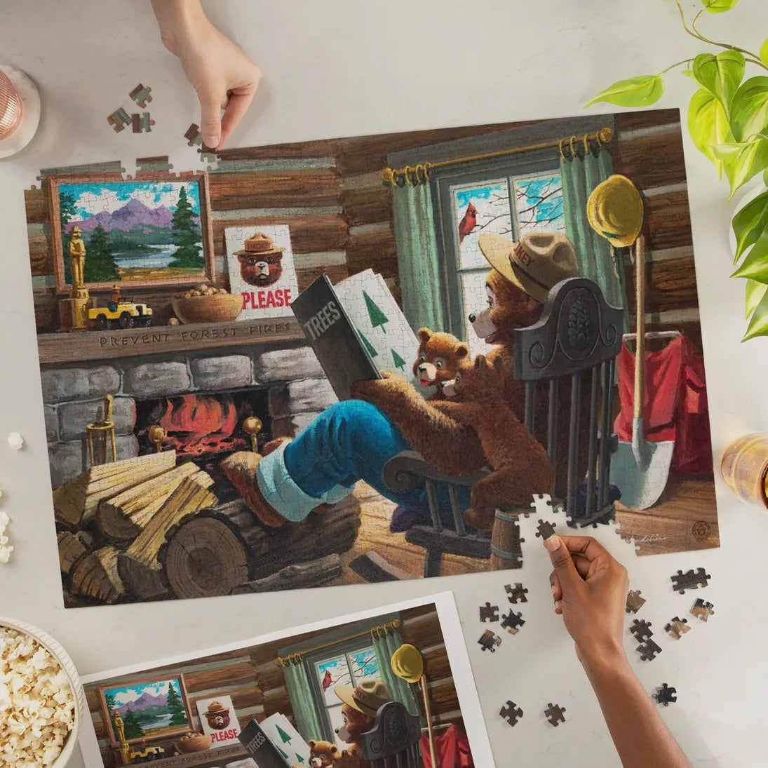 Lantern Press 1000 Piece Puzzle Smokey Bear, Reading Book To Cubs