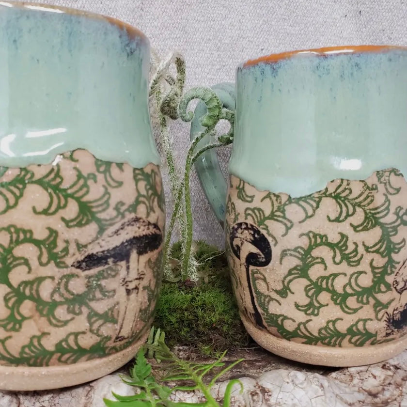 Turtle Hollow Pottery Mushrooms & Vines Mug