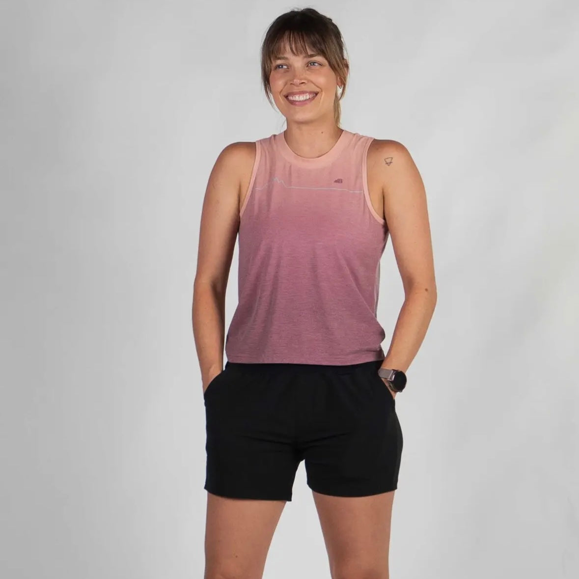 Belong Designs Women's High Country Crop Top - Lone Peak Red