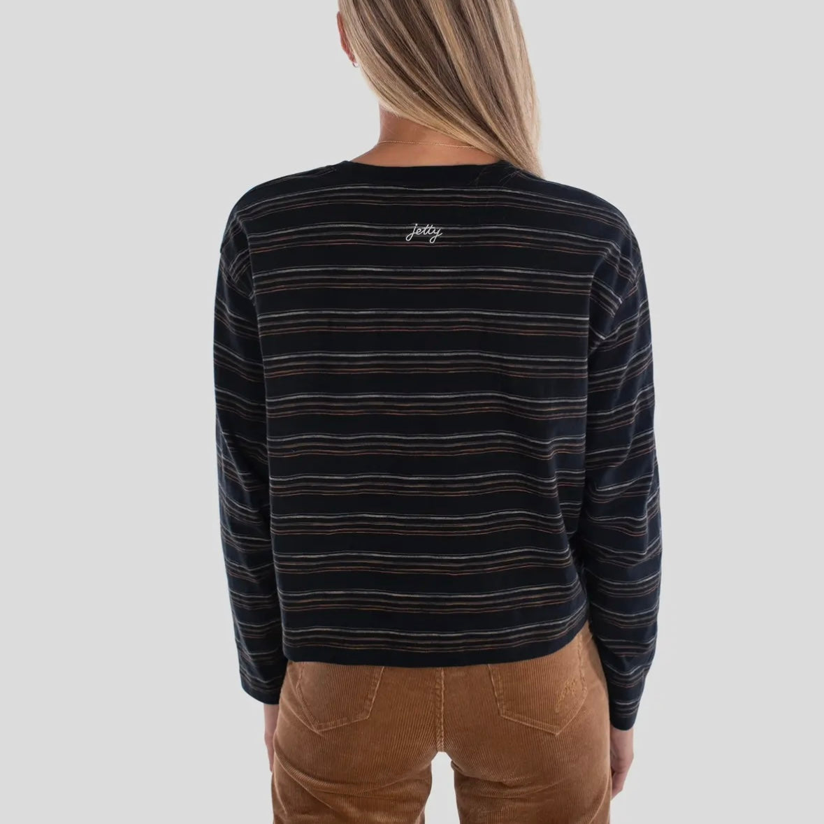 Jetty Barque Stripe Tee - Black