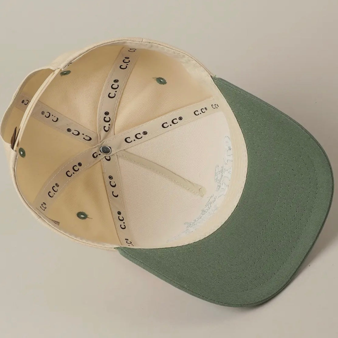 Be Kind Stay Wild Lettering Embroidery Trucker Hat - Sage