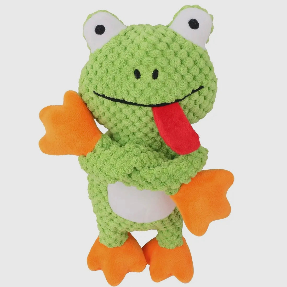 Petkin - Plush Frog Dog Toy with Squeaker