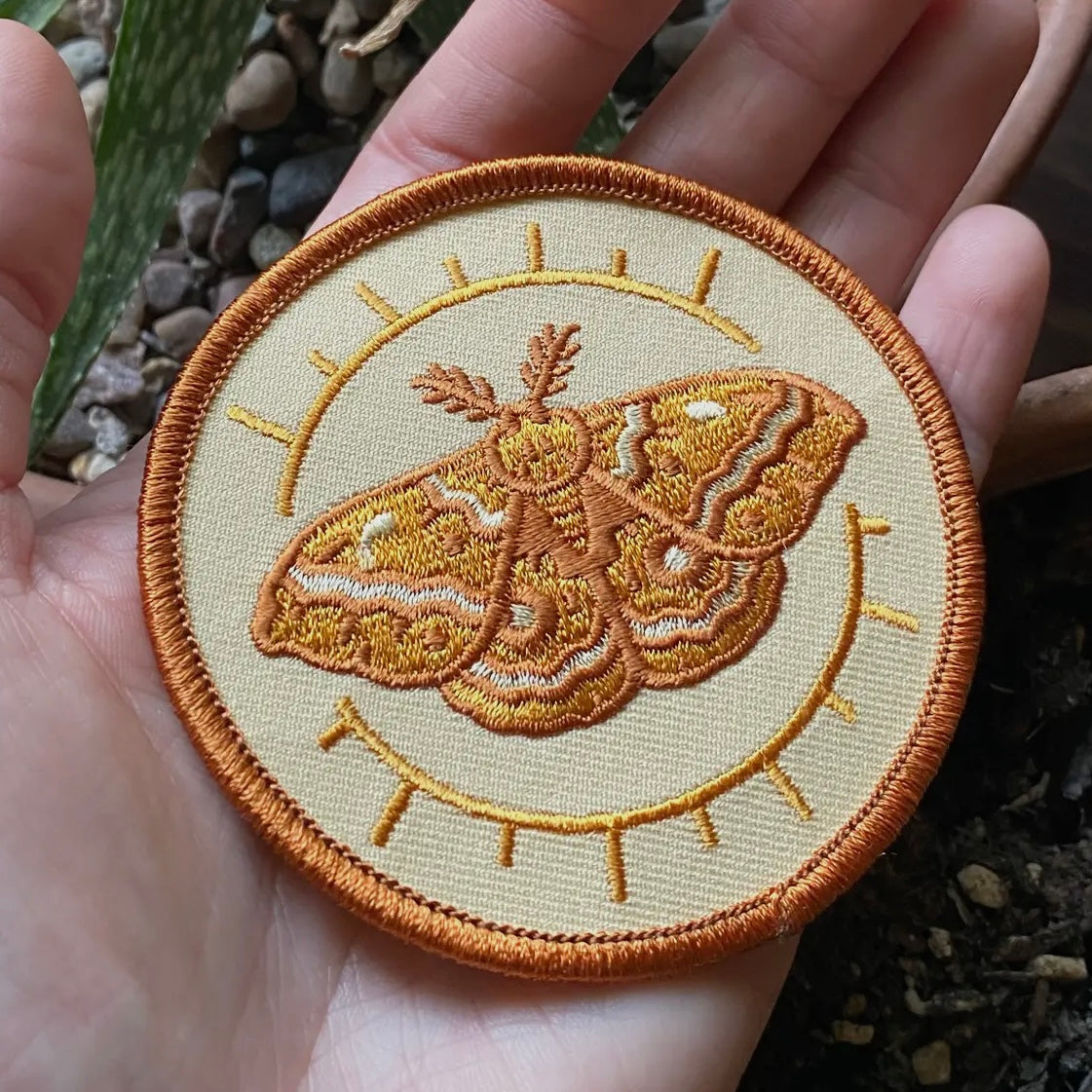 IO Moth Embroidered Patch, Iron on Patch