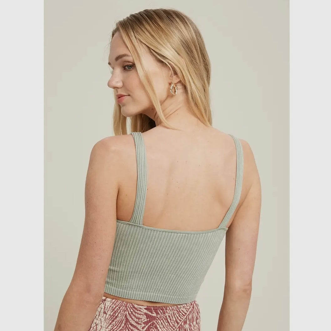 Seamless Ribbed Bralette in D.Sage