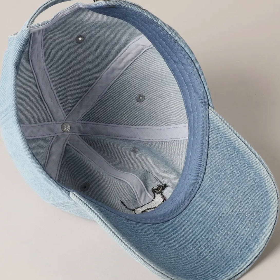 Dachshund Dog Embroidered Denim Baseball Cap
