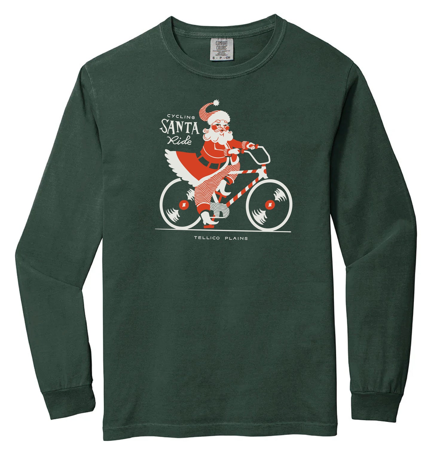 Cycling Santa Long Sleeve T Shirt