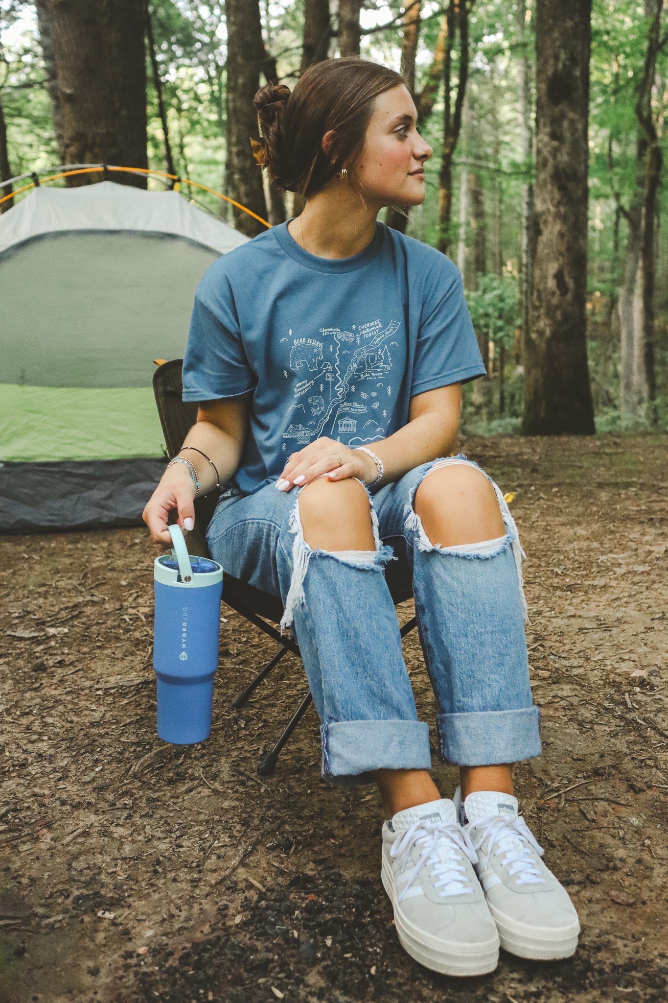 Paris Woodhull Illustrations - Tellico Plains Map T-Shirt