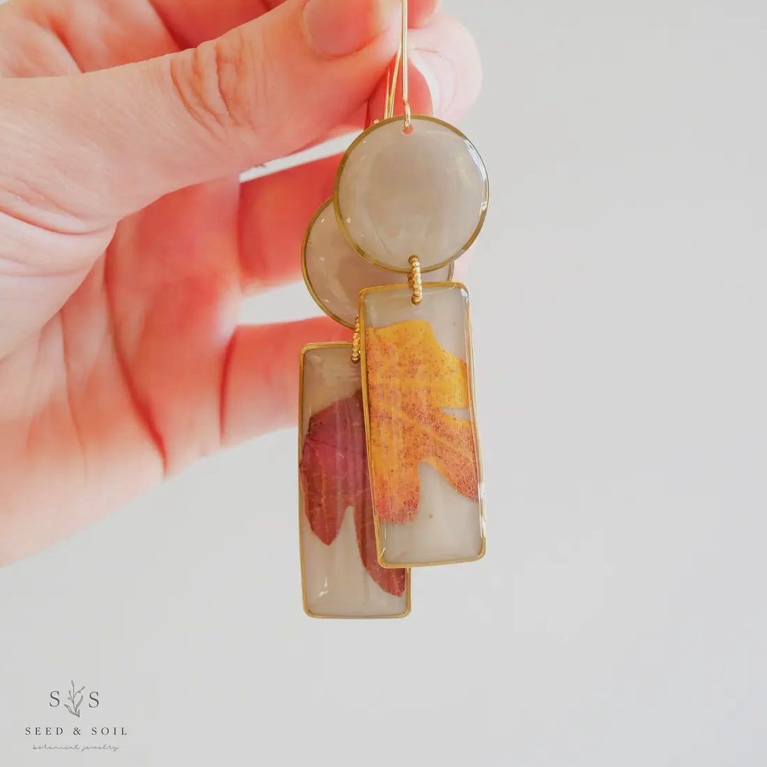 Seed & Soil Modern Shape Oak Earrings