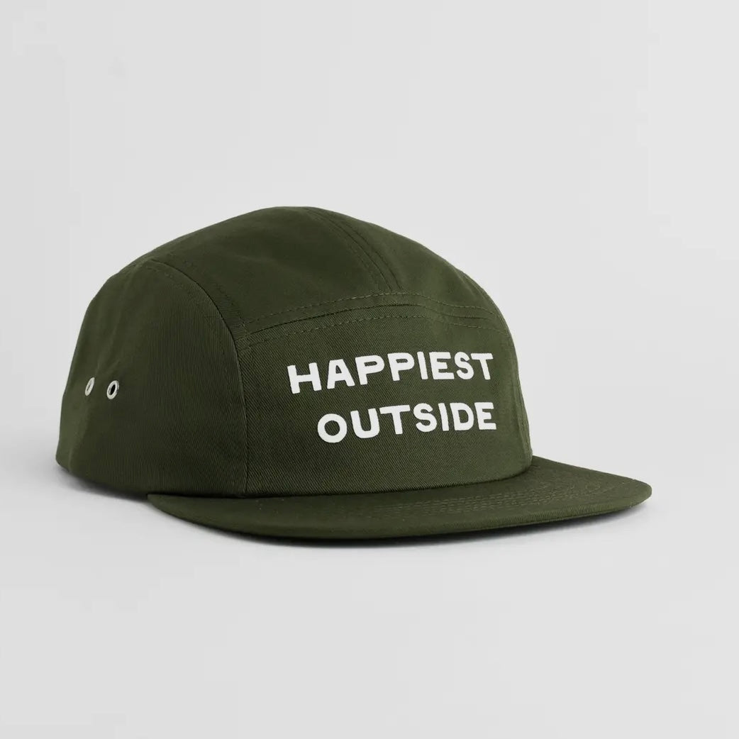 Happiest Outside Five Panel Hat - Moss - Endless August Supply Co.