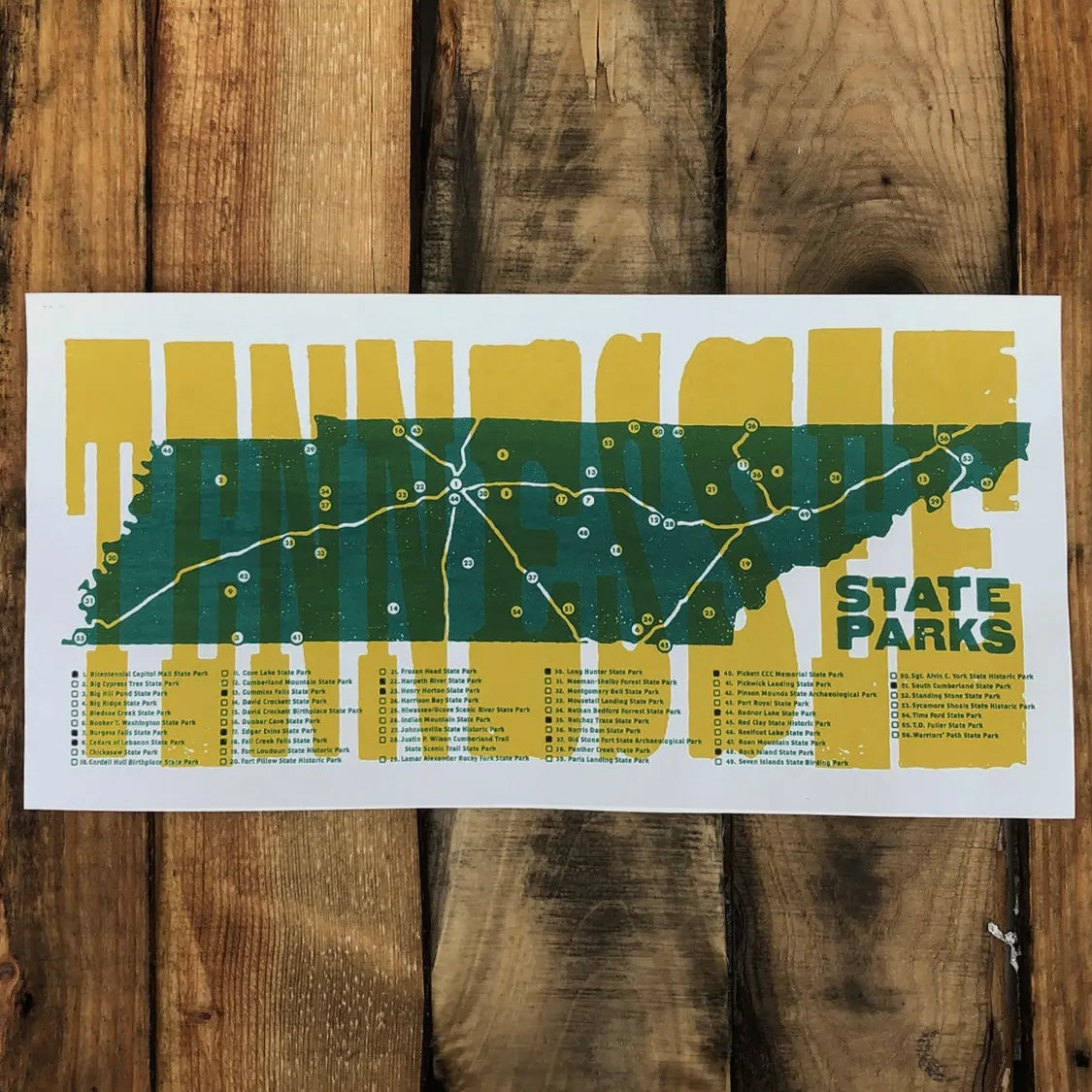 Tennessee State Parks - Parks Map Poster