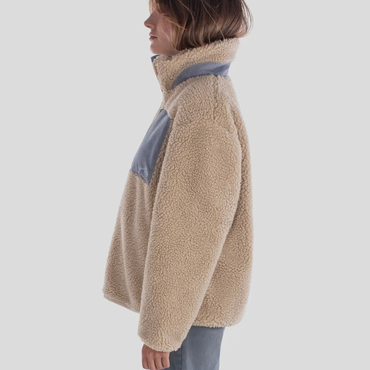 Jetty Cedar High Pile Fleece Jacket - Ivory
