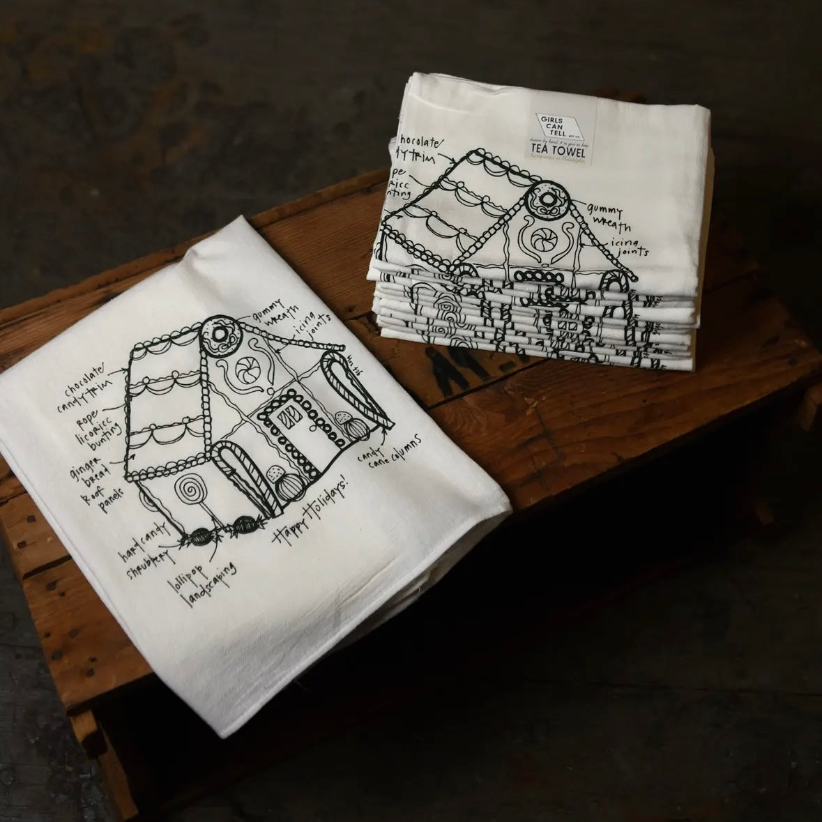 Gingerbread House Tea Towel