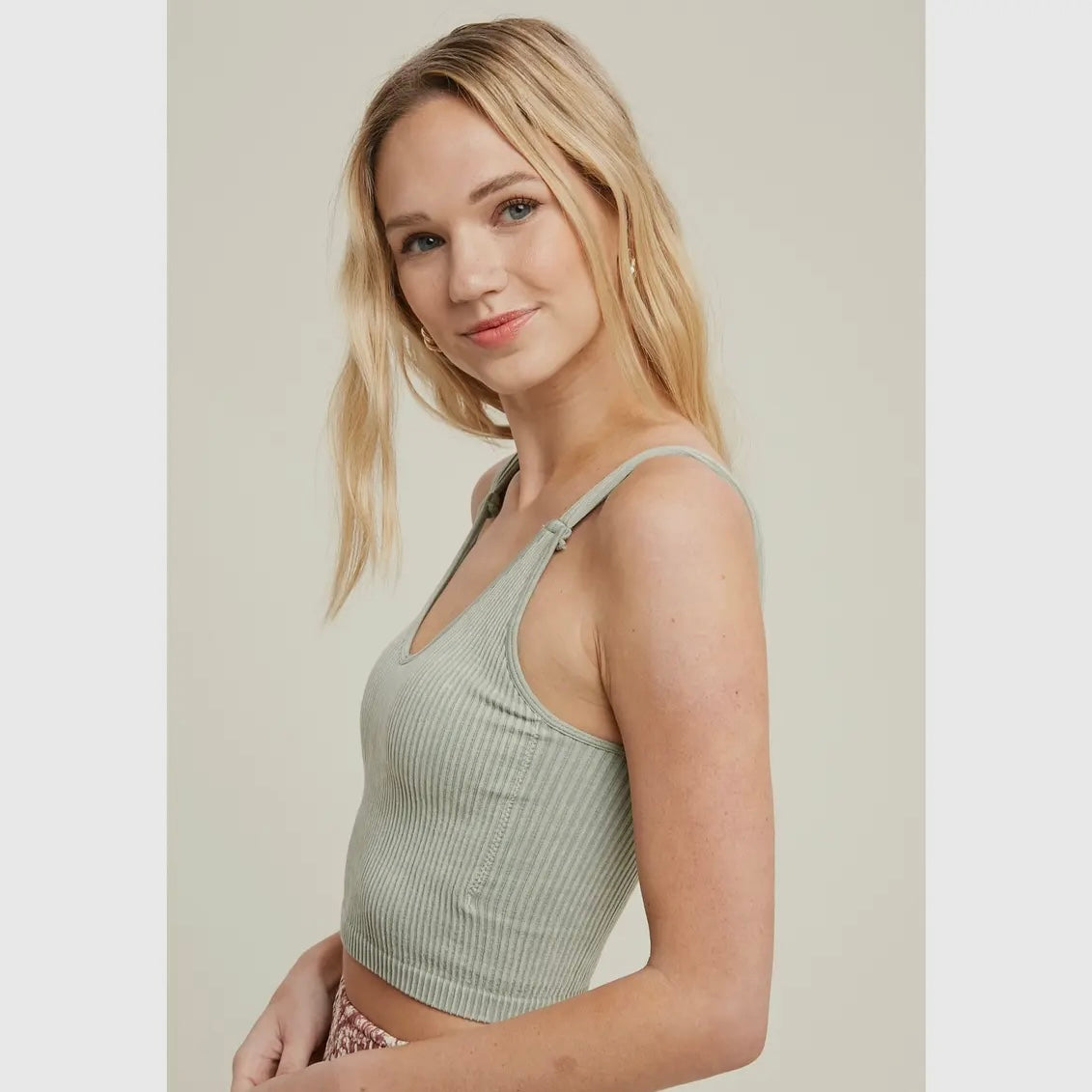 Seamless Ribbed Bralette in D.Sage