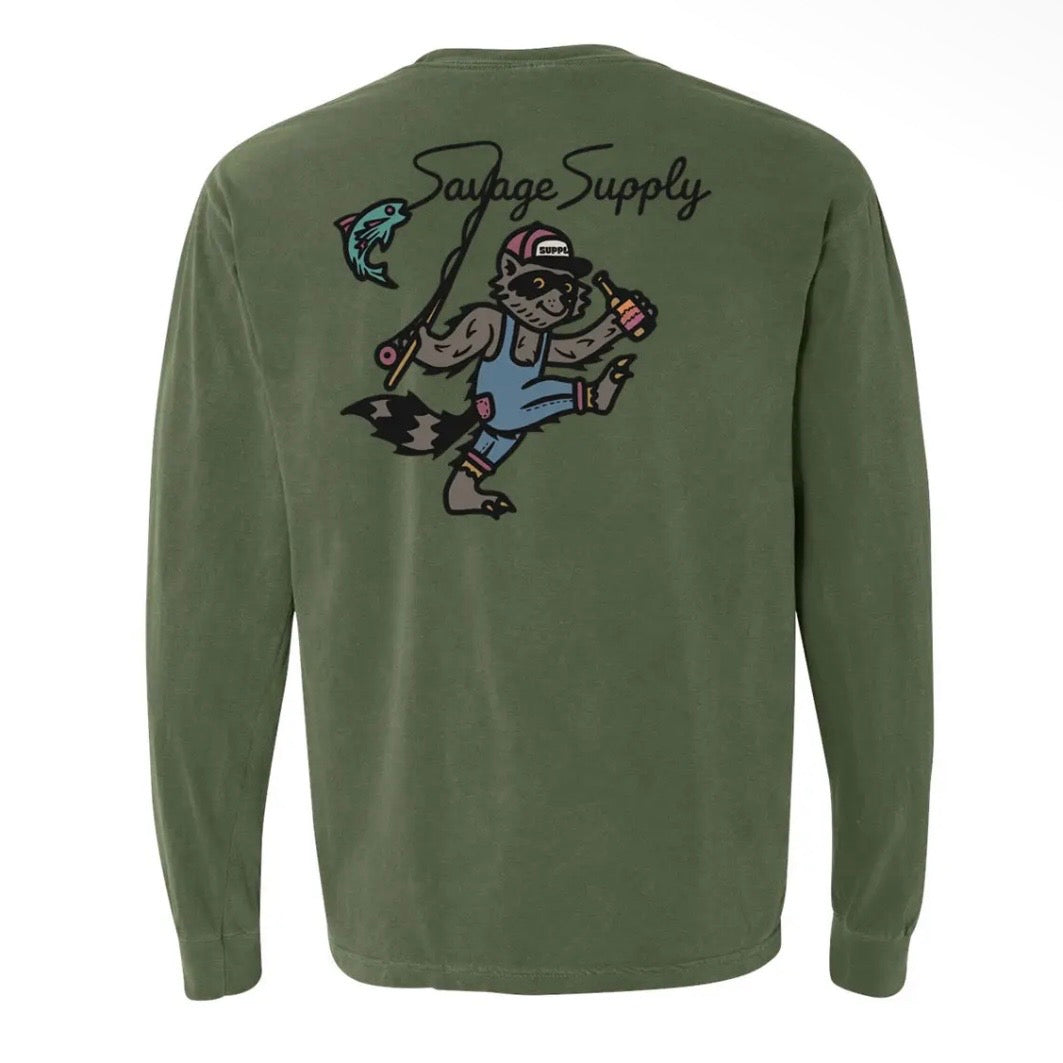 Savage Supply Dancing Raccoon Long Sleeve Tee - Hemp