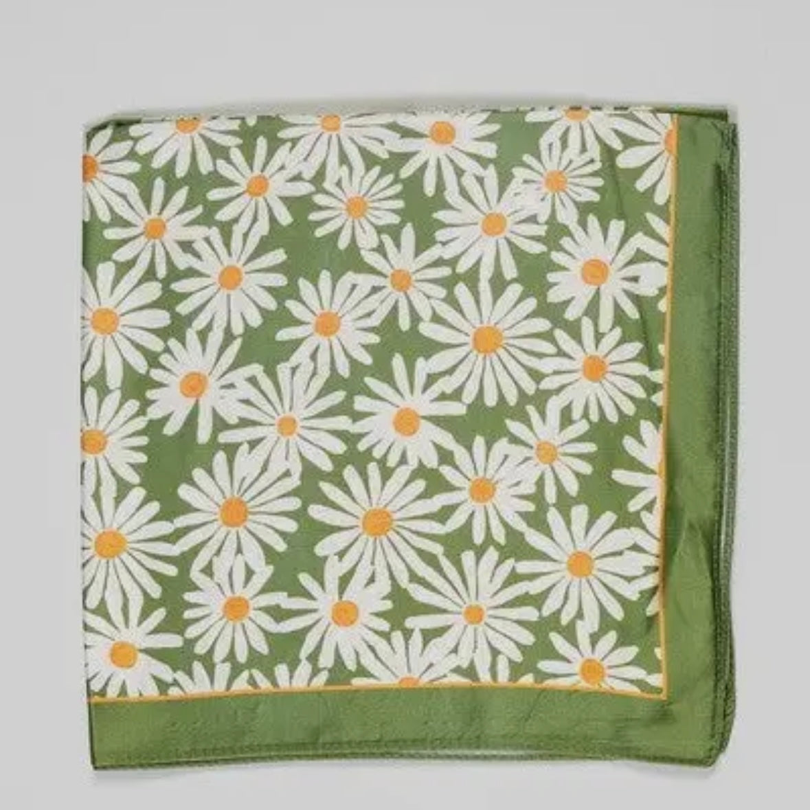 Flower Silky Feel Bandana Scarf
