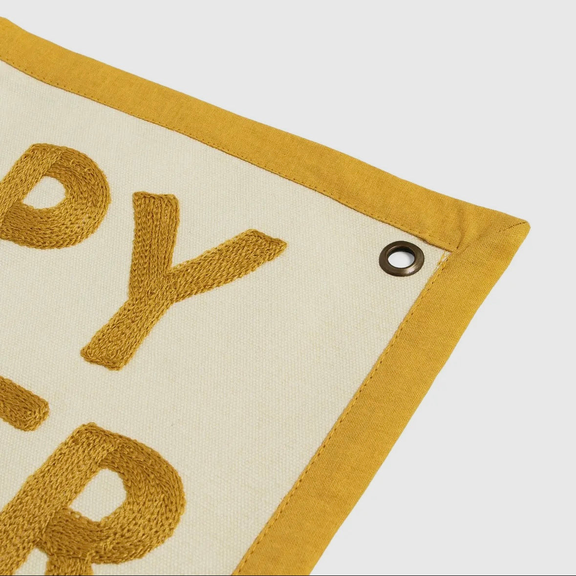 Happy Camper Embroidered Canvas Banner