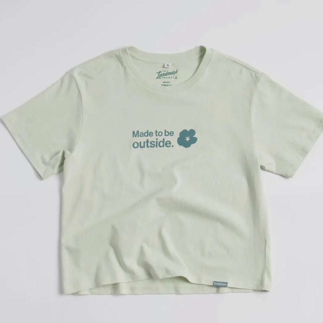 The Landmark Project Made To Be Outside Women's Short Sleeve Boxy Tee in Honeycombn