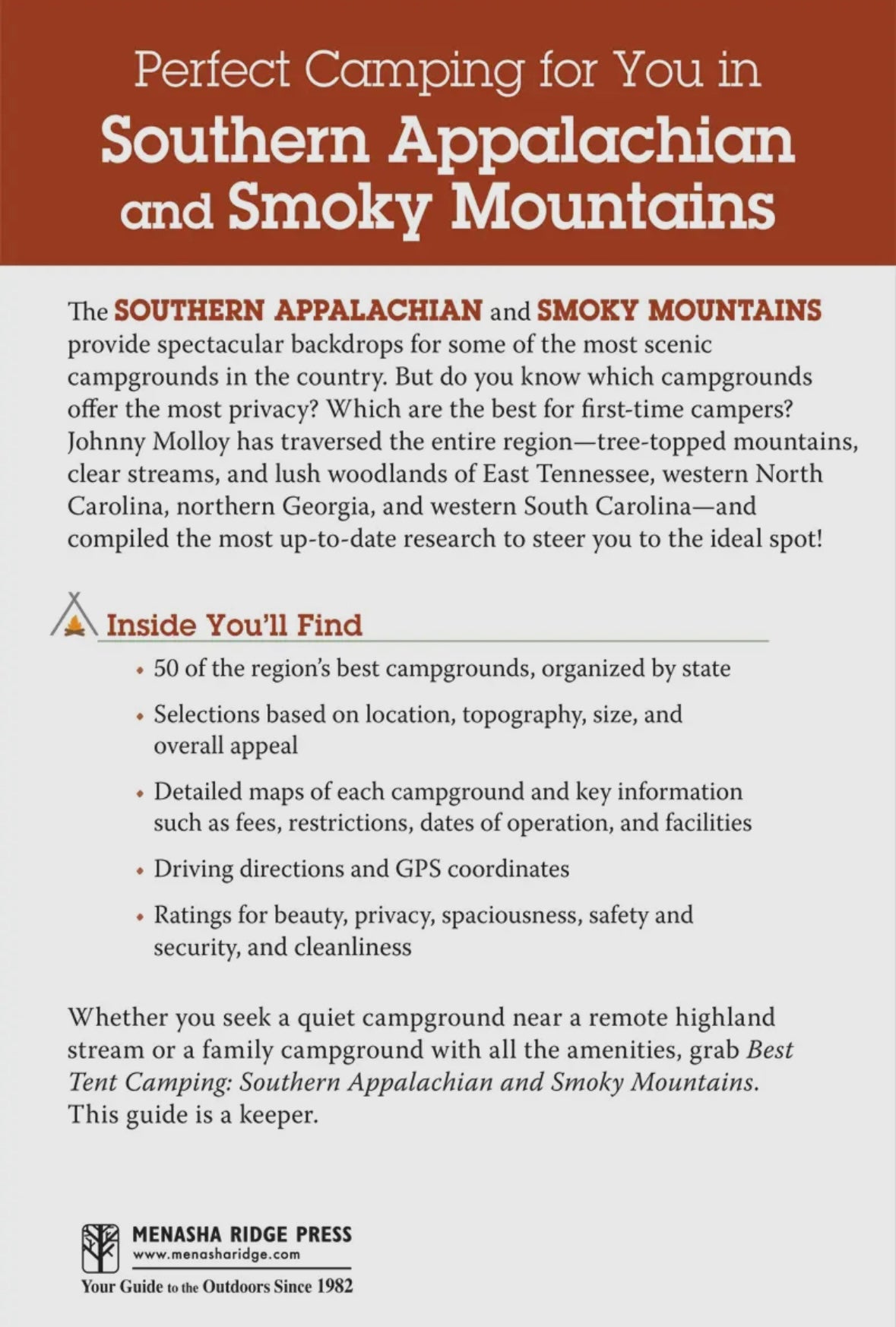 Best Tent Camping: Southern Appalachian & Smoky Mountains 5e