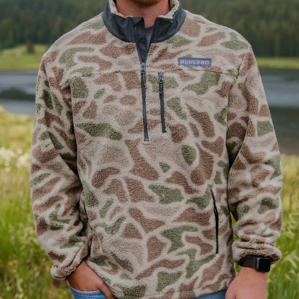 Burlebo Sherpa - Quarter Zip - Alpine Camo