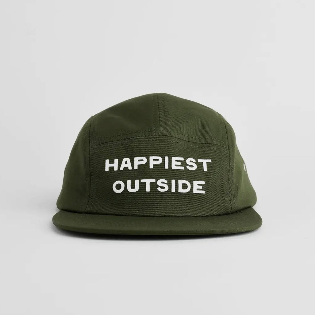Happiest Outside Five Panel Hat - Moss - Endless August Supply Co.
