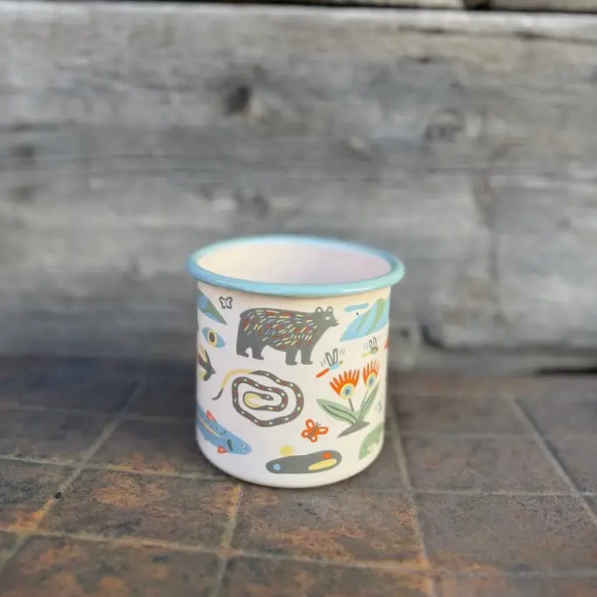 Trek Light Enamel Camp Mug Mountain Stream | 16oz | Trout