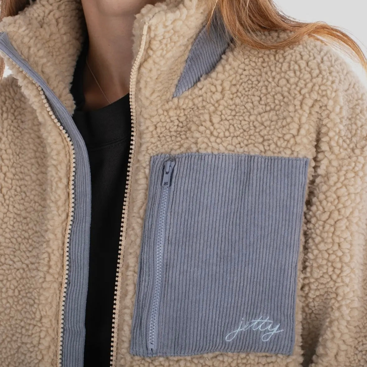 Jetty Cedar High Pile Fleece Jacket - Ivory