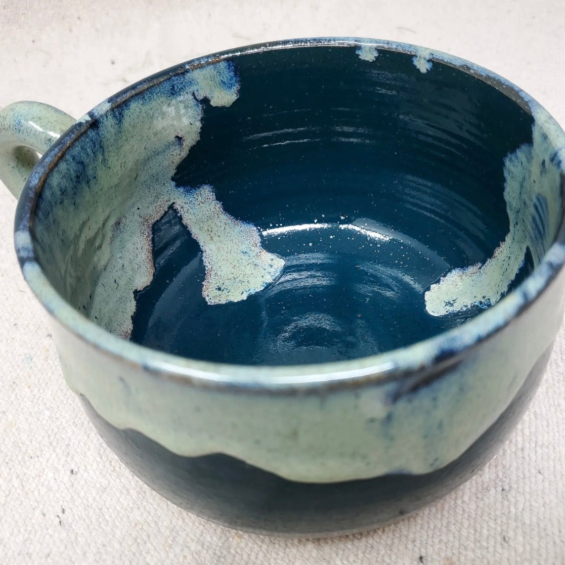 Turtle Hollow Pottery Soup Bowl in King Fisher Teal