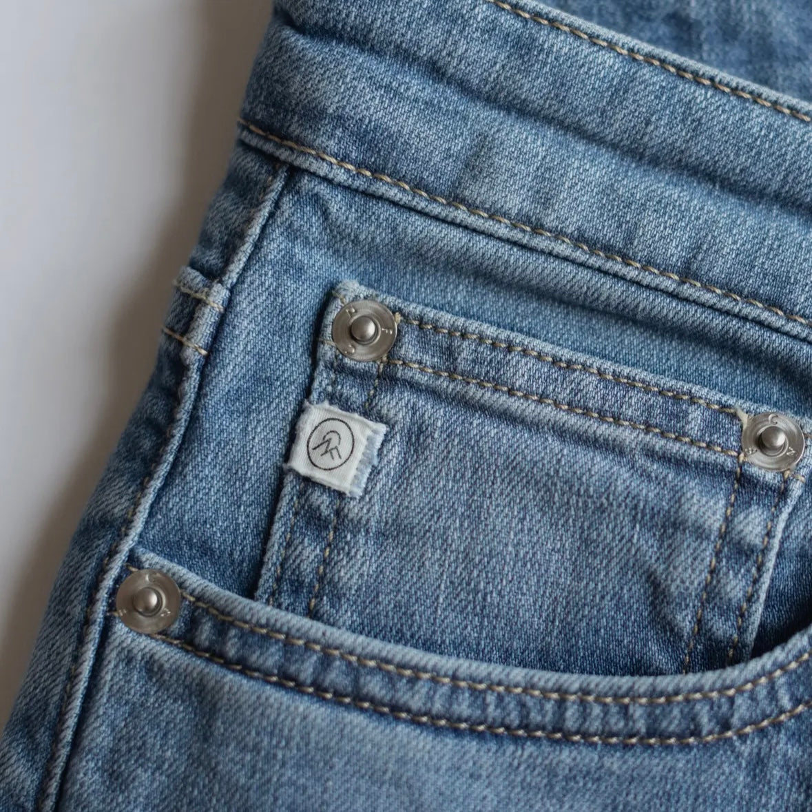 New Frontier Women's Stretch Tapered Recycled Jean - Washed Stone Blue