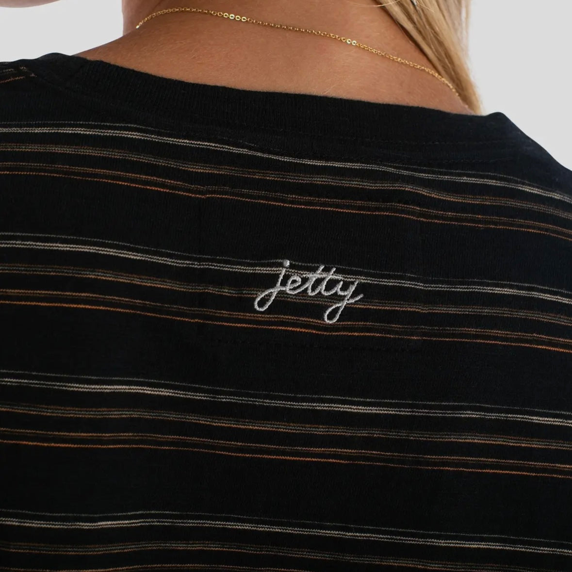 Jetty Barque Stripe Tee - Black