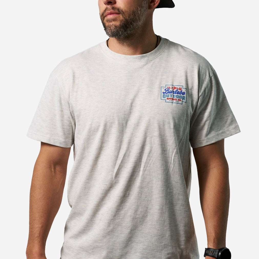 Burlebo Short Sleeve Tee - Mountain Range - Ash Grey