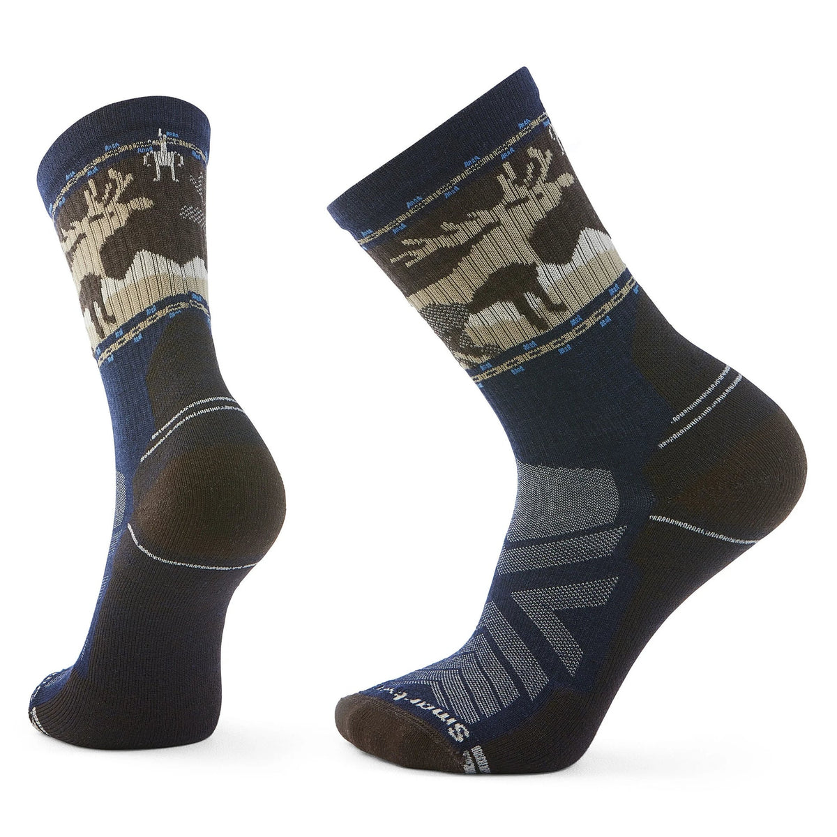 Smartwool Hike Light Cushion Mountain Moose Crew Deep Navy