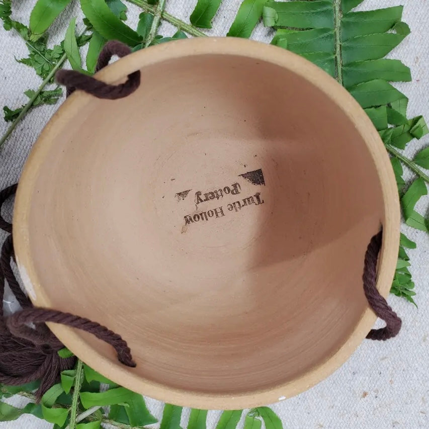 Turtle Hollow Pottery Boho Lace Hanging Planter