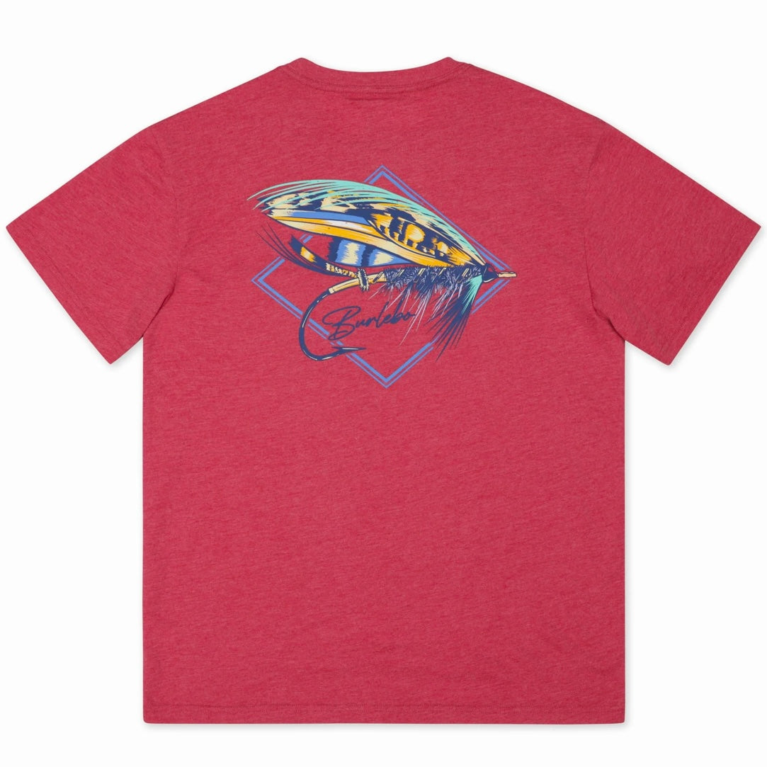 Burlebo Short Sleeve T Shirt Big Fly - Heather Crimson
