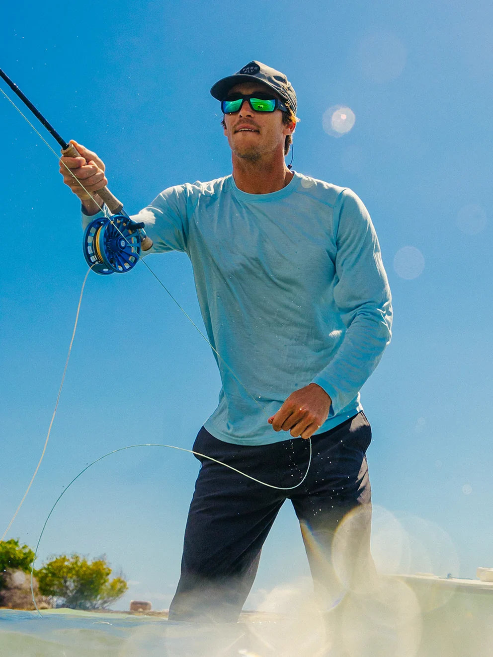 Free Fly Men's Bamboo Lightweight Long Sleeve - Blue Fog