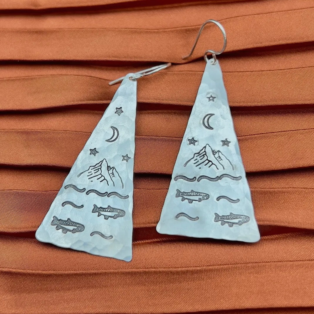 Fluff Hardware Handmade High Mountain Anglin' Earrings