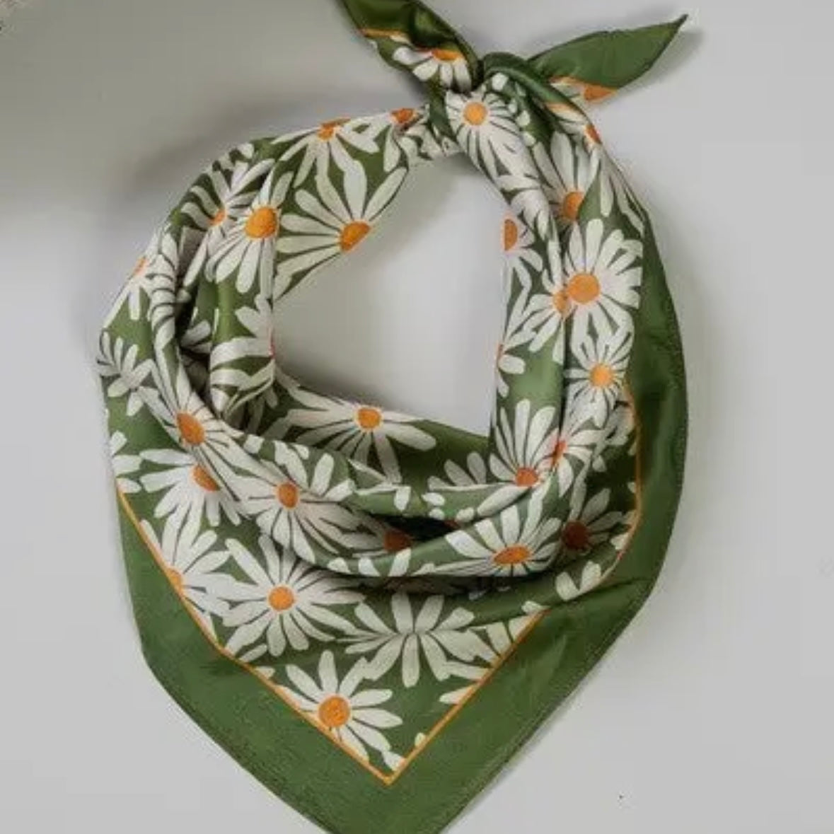 Flower Silky Feel Bandana Scarf