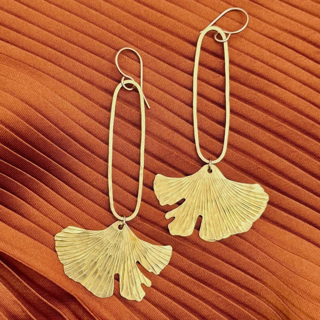 Fluff Hardware Handmade Ginkgo Earrings