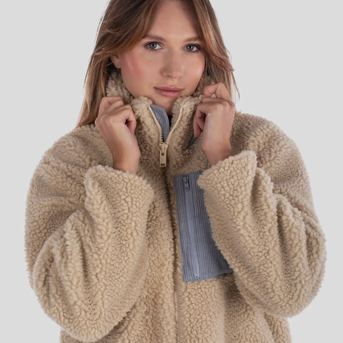 Jetty Cedar High Pile Fleece Jacket - Ivory