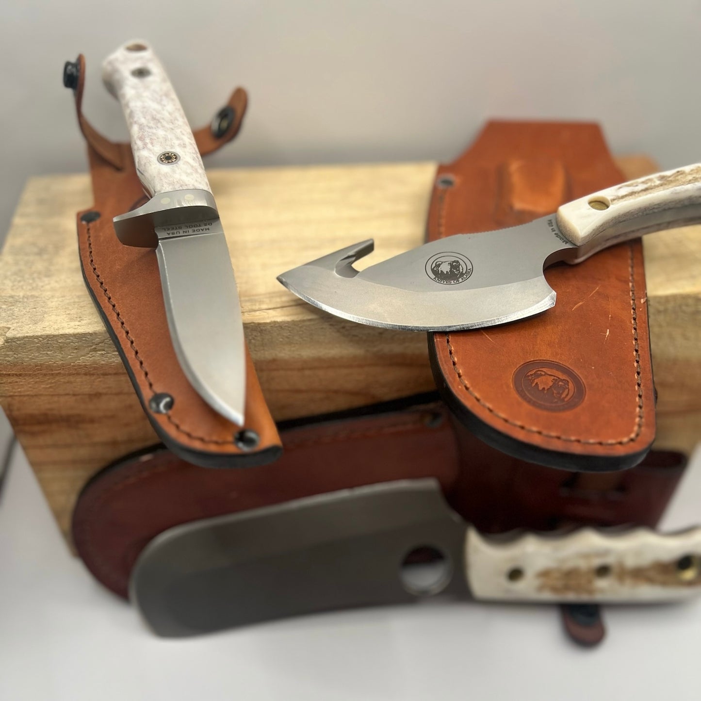 Knives of Alaska Legacy Fixed Blade in genuine elk stag
