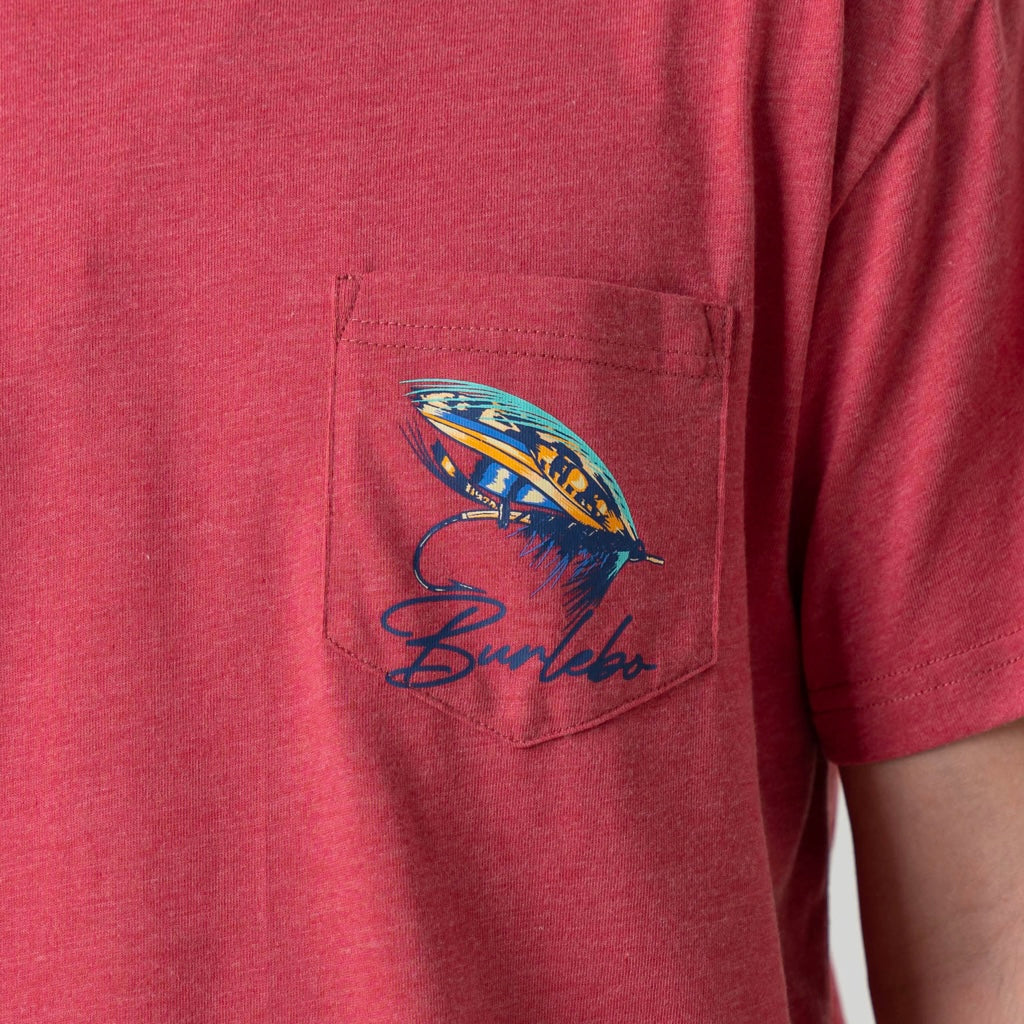 Burlebo Short Sleeve T Shirt Big Fly - Heather Crimson