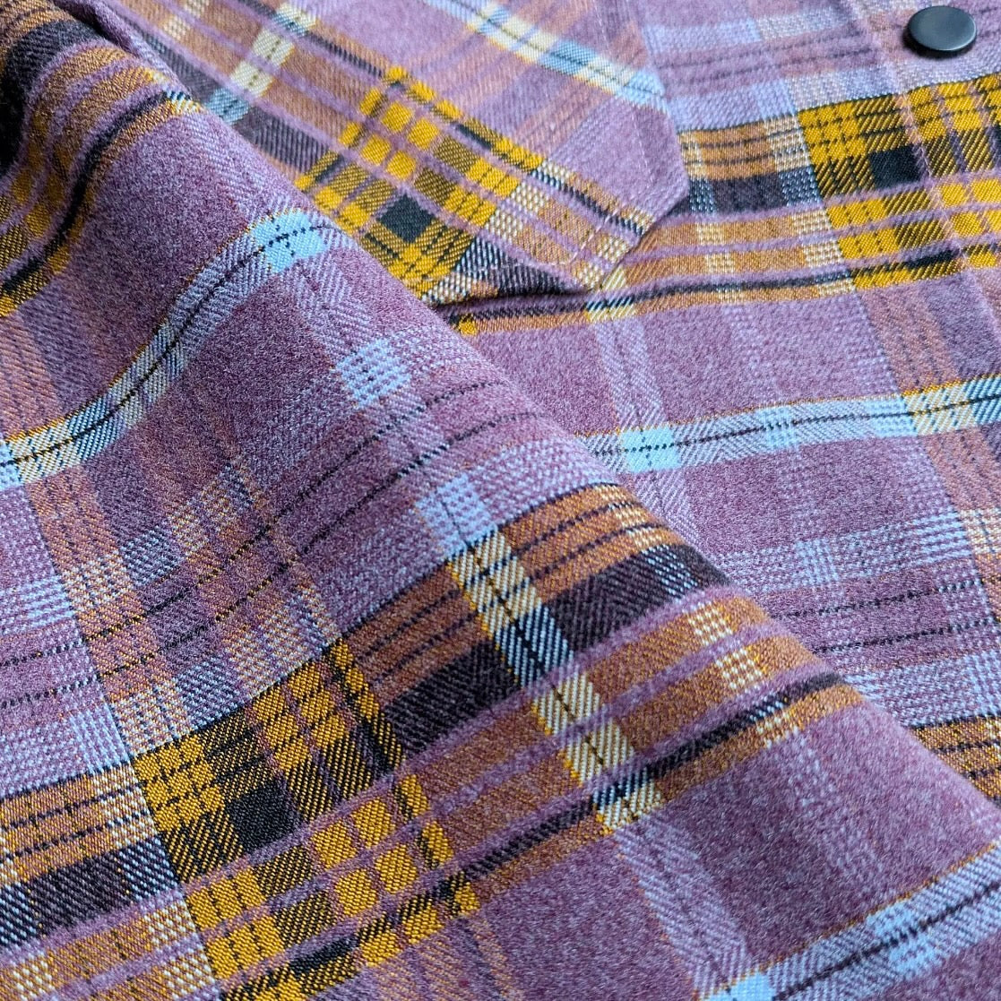 FaultLine395 Women's Highland Tech Flannel - Lilac/Gold/Black