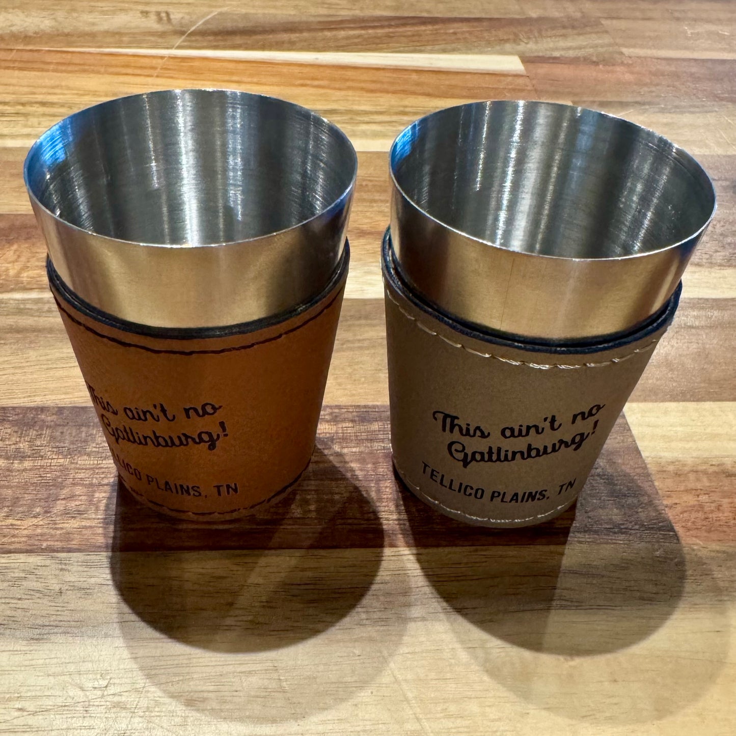 Engraved Leatherette Shot Glass 2oz