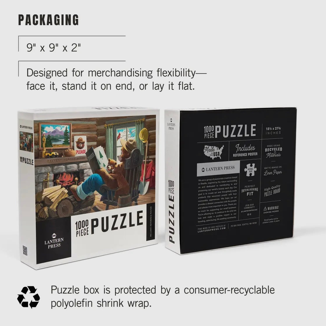 Lantern Press 1000 Piece Puzzle Smokey Bear, Reading Book To Cubs