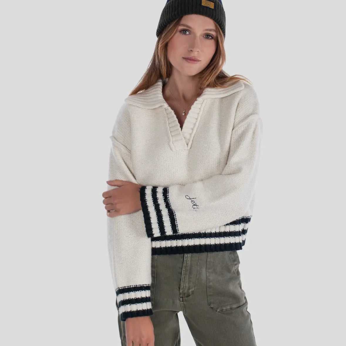 Jetty Tybee Henley Sweater - Ivory