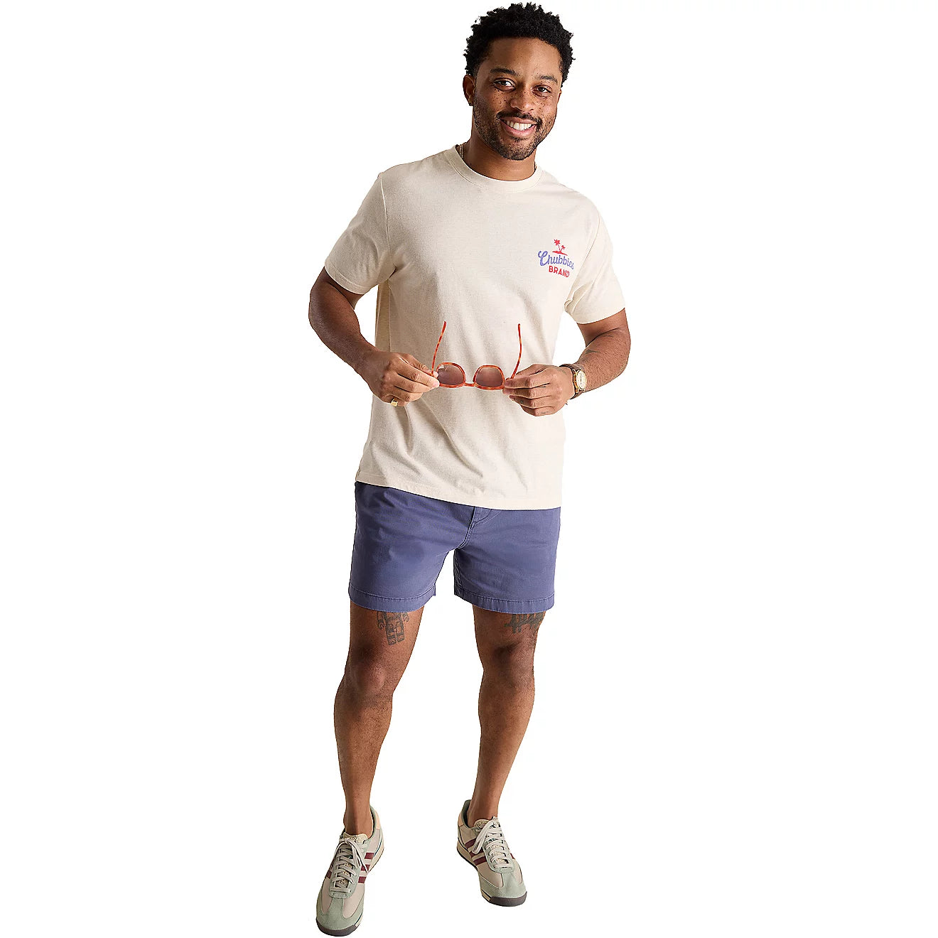 Chubbies Shorts - The Pass Me Another (Non Pocket Graphic T-Shirt) in Oatmeal Heather