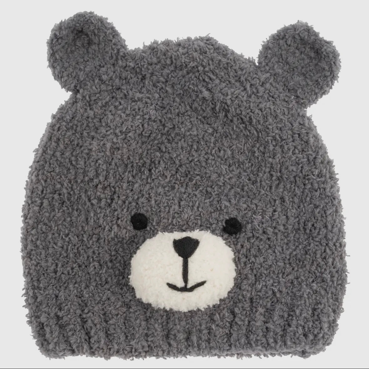 Chenille Baby Beanie - Black Bear