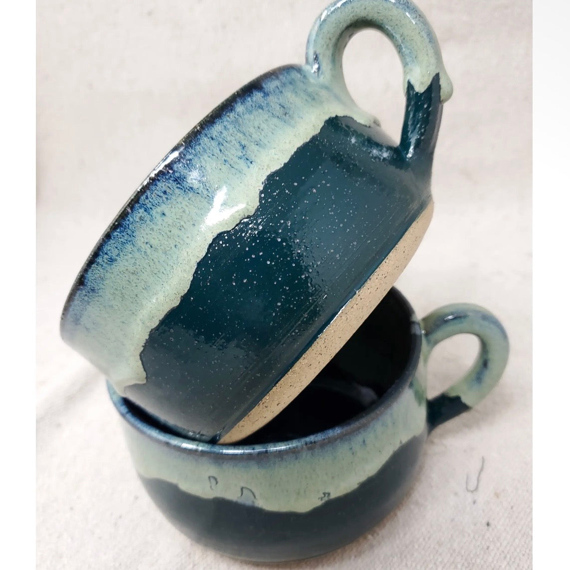 Turtle Hollow Pottery Soup Bowl in King Fisher Teal